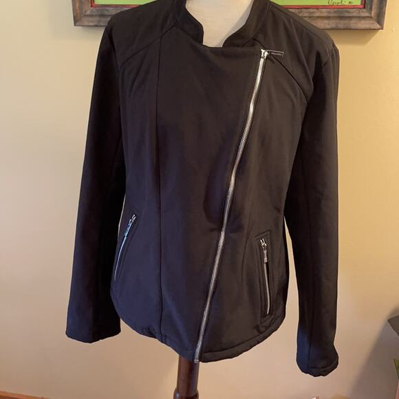 Calvin Klein Biker Jacket Y2K Water Resistant Mod - Picture 4 of 12